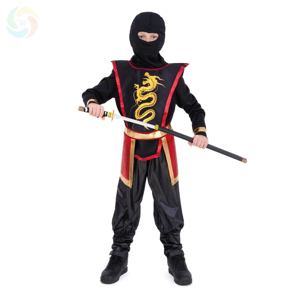 Fekete Sárkány Ninja Gyerek Jelmez Szett